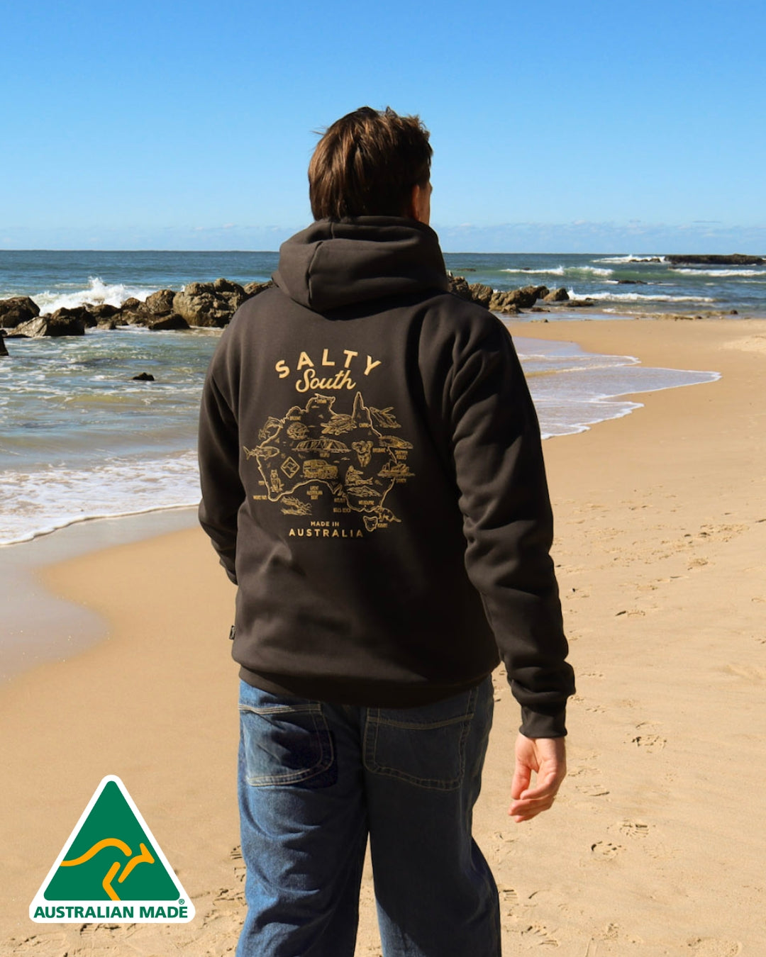 Salty South Mens Australia Made Hoodie Australian Made