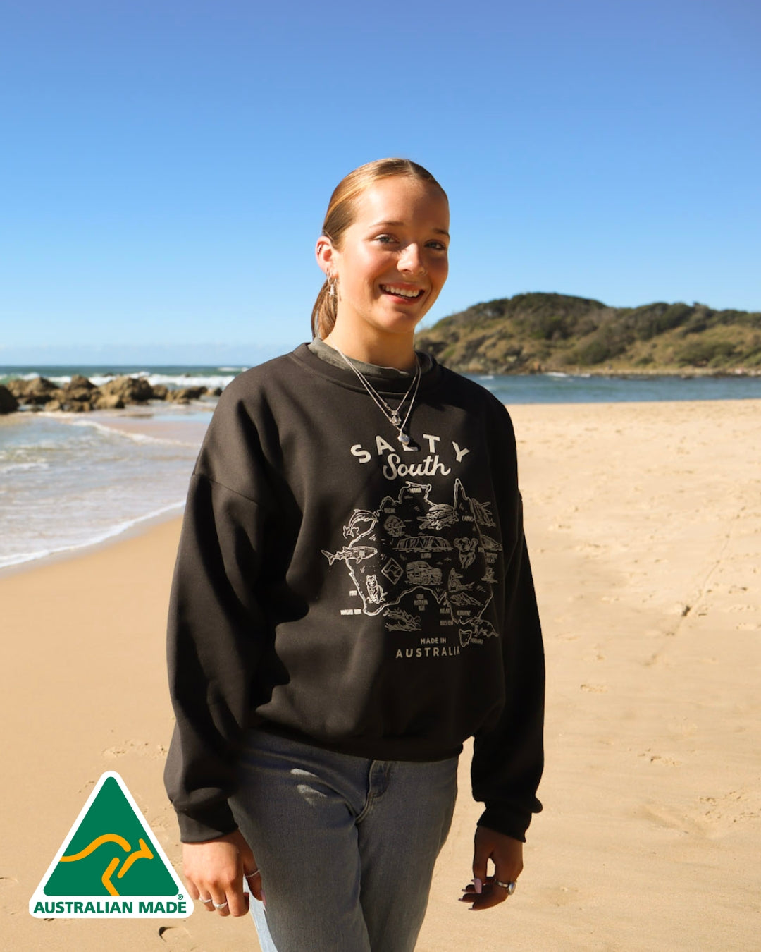 Salty South Australia Map Crew Womens