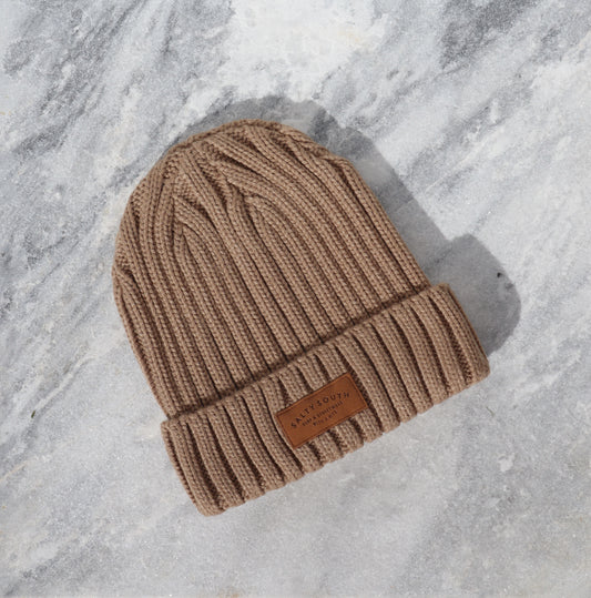 The Yaxley Knitted Beanie - Fawn